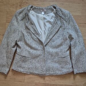 LOFT Women's Gray Textured Blazer